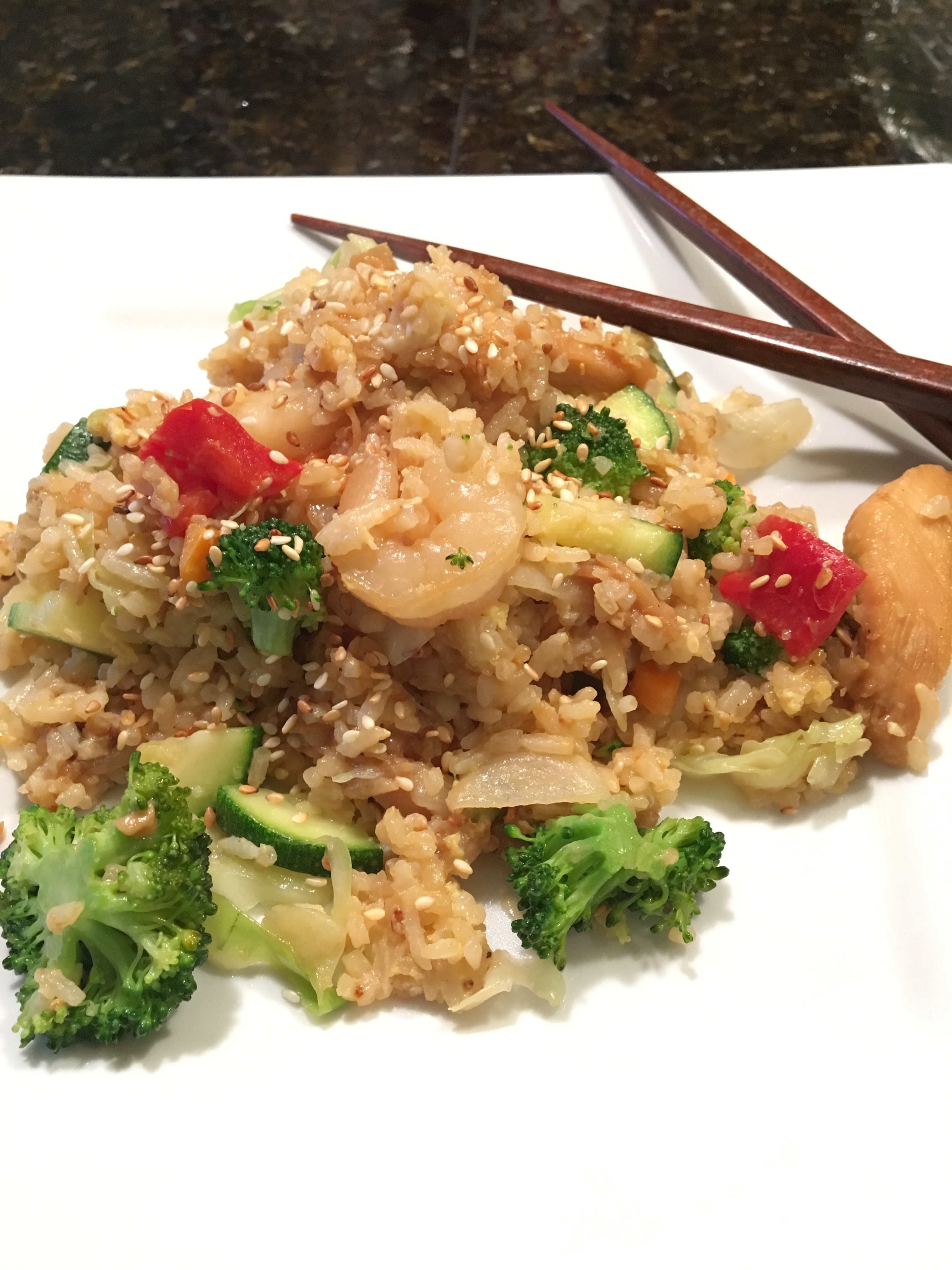 Black skillet fried rice- thats whats cooking! 