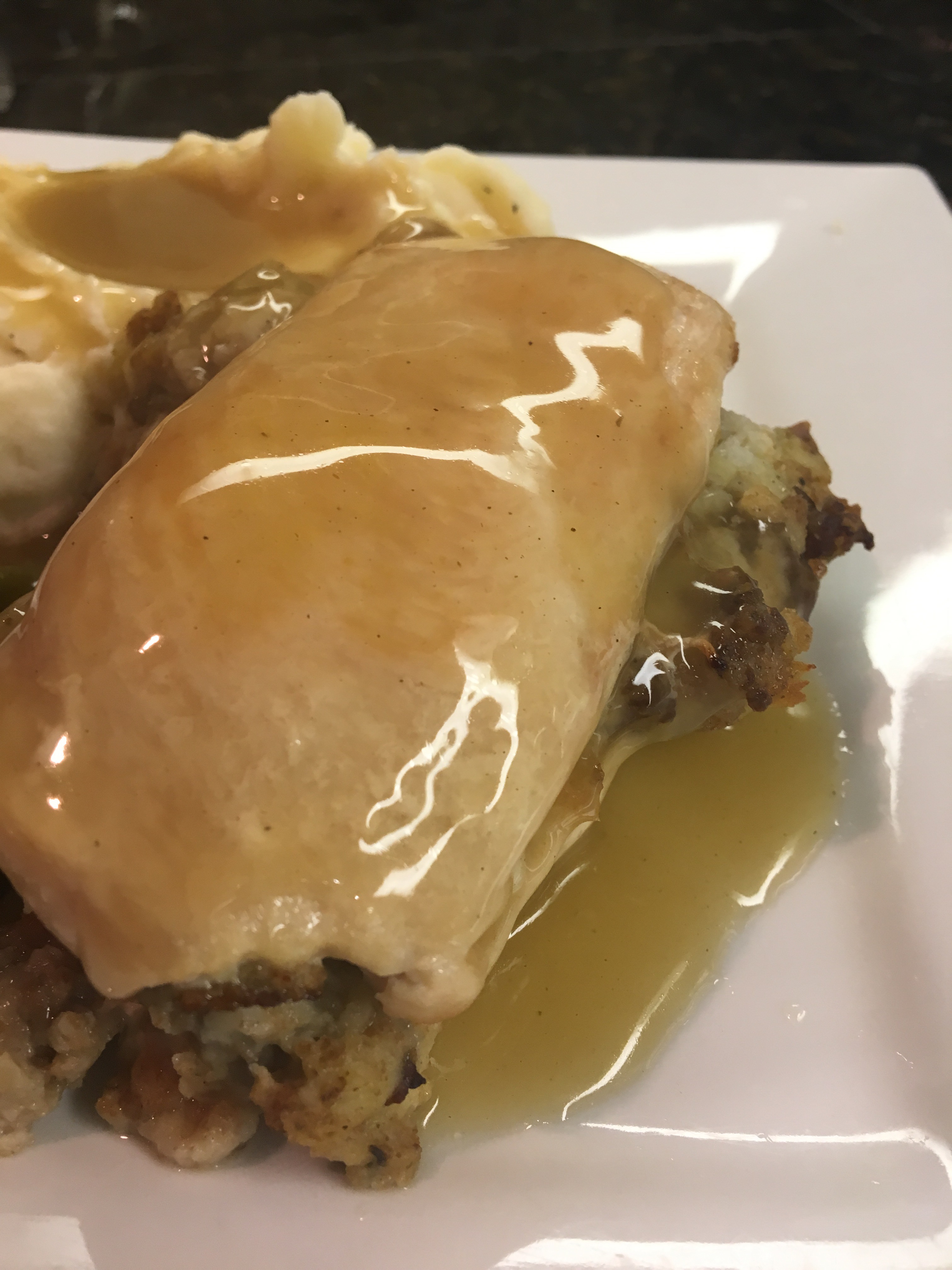 Stuffed chicken breast with sweet sausage apple dressing