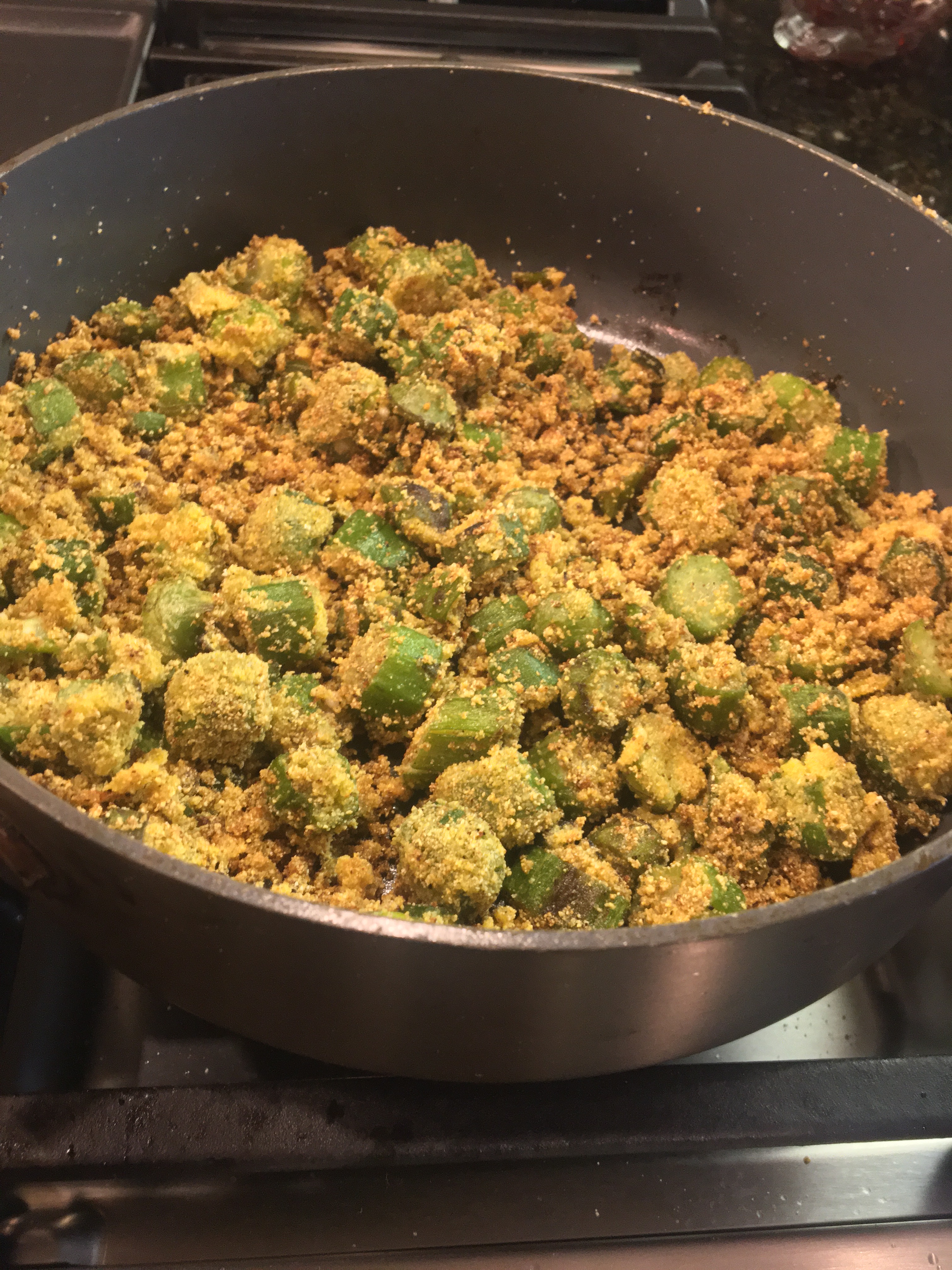 Okra- Momma’s black skillet style